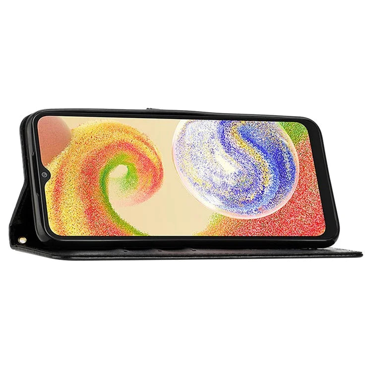 For Samsung Galaxy A05 4G Case Wallet Leather Cover with Imprinted Butterfly