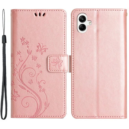 For Samsung Galaxy A05 4G Case Wallet Leather Cover with Imprinted Butterfly