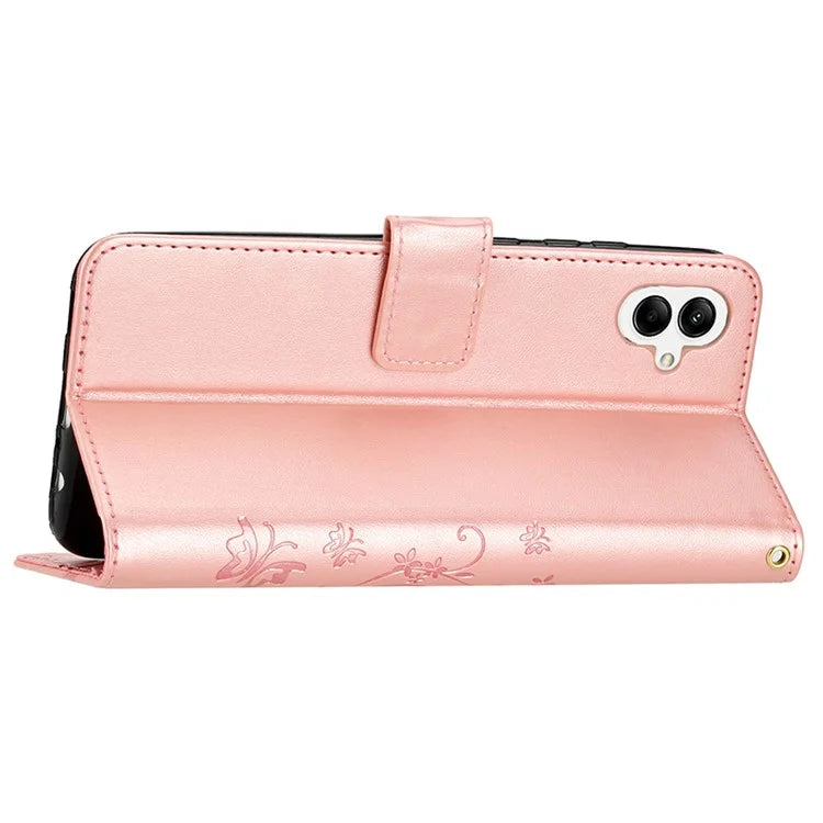 For Samsung Galaxy A05 4G Case Wallet Leather Cover with Imprinted Butterfly