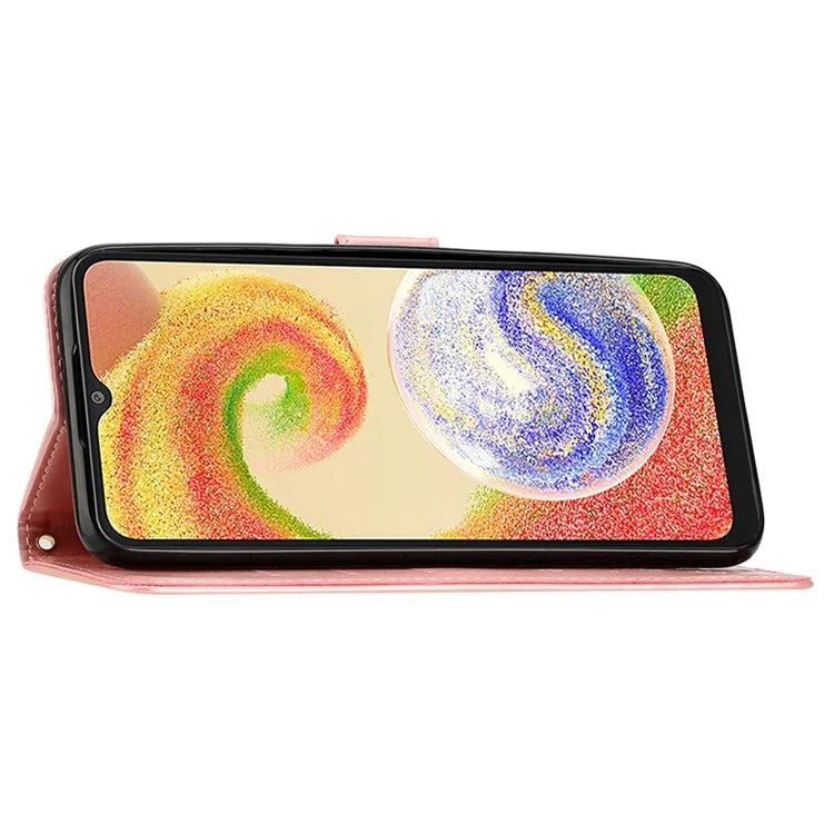For Samsung Galaxy A05 4G Case Wallet Leather Cover with Imprinted Butterfly