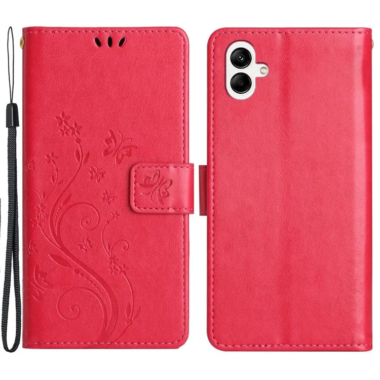 For Samsung Galaxy A05 4G Case Wallet Leather Cover with Imprinted Butterfly