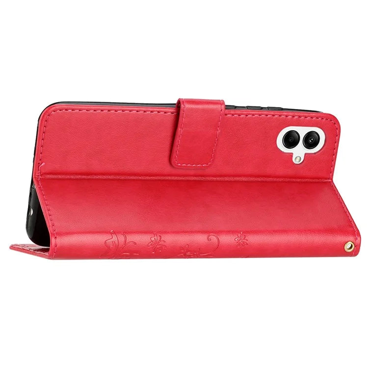 For Samsung Galaxy A05 4G Case Wallet Leather Cover with Imprinted Butterfly