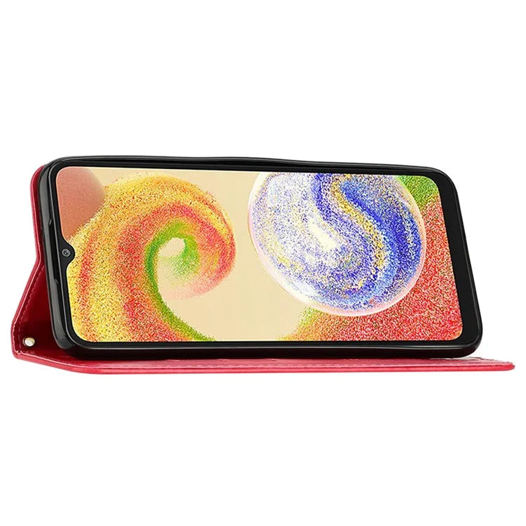 For Samsung Galaxy A05 4G Case Wallet Leather Cover with Imprinted Butterfly