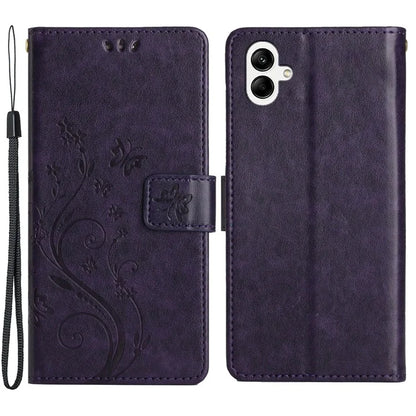 For Samsung Galaxy A05 4G Case Wallet Leather Cover with Imprinted Butterfly