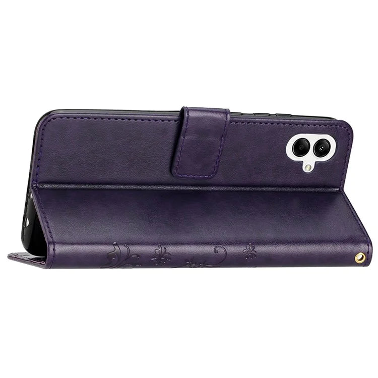 For Samsung Galaxy A05 4G Case Wallet Leather Cover with Imprinted Butterfly