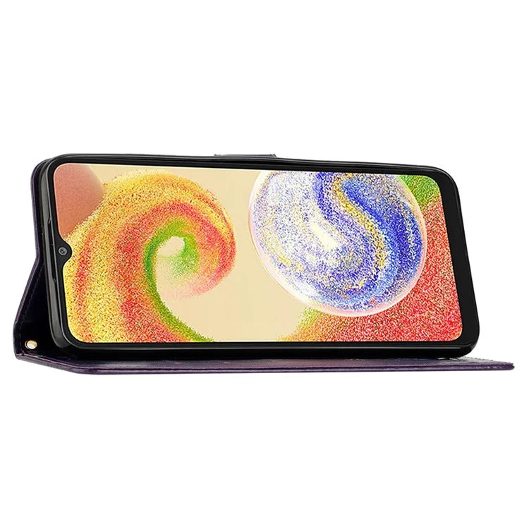 For Samsung Galaxy A05 4G Case Wallet Leather Cover with Imprinted Butterfly