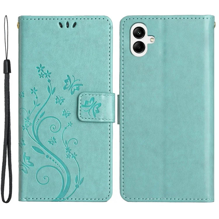 For Samsung Galaxy A05 4G Case Wallet Leather Cover with Imprinted Butterfly