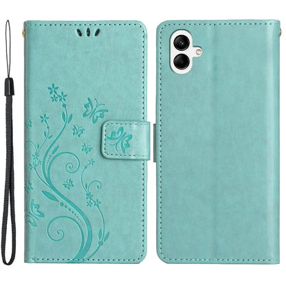 For Samsung Galaxy A05 4G Case Wallet Leather Cover with Imprinted Butterfly