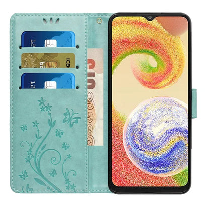 For Samsung Galaxy A05 4G Case Wallet Leather Cover with Imprinted Butterfly