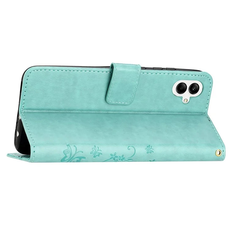 For Samsung Galaxy A05 4G Case Wallet Leather Cover with Imprinted Butterfly