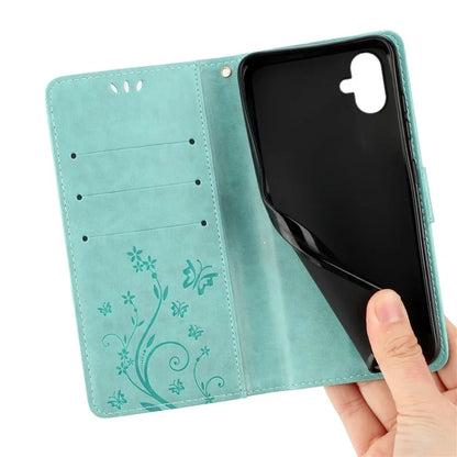 For Samsung Galaxy A05 4G Case Wallet Leather Cover with Imprinted Butterfly