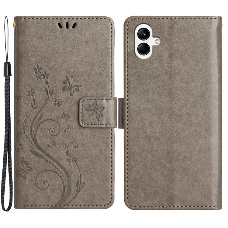 For Samsung Galaxy A05 4G Case Wallet Leather Cover with Imprinted Butterfly