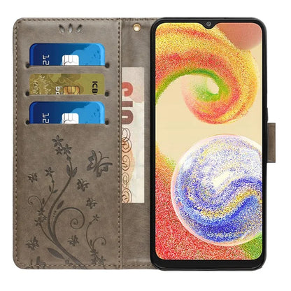 For Samsung Galaxy A05 4G Case Wallet Leather Cover with Imprinted Butterfly