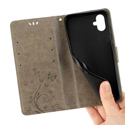 For Samsung Galaxy A05 4G Case Wallet Leather Cover with Imprinted Butterfly