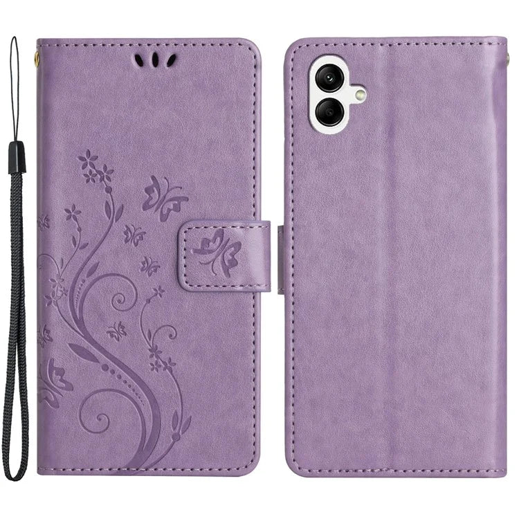 For Samsung Galaxy A05 4G Case Wallet Leather Cover with Imprinted Butterfly