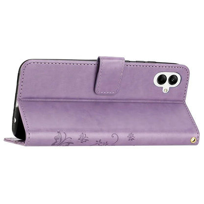 For Samsung Galaxy A05 4G Case Wallet Leather Cover with Imprinted Butterfly