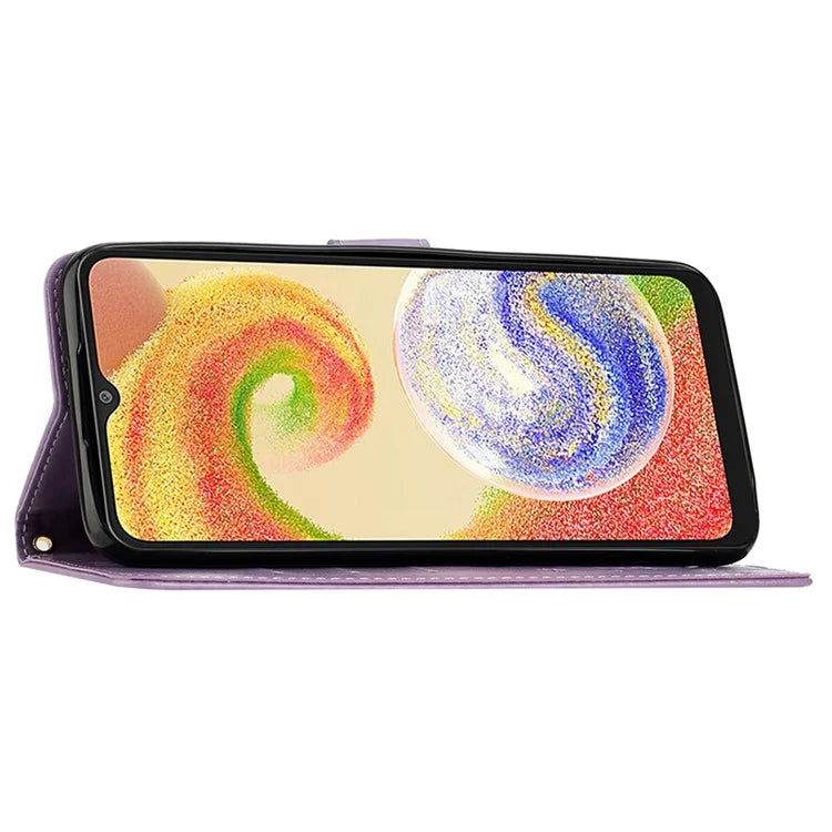 For Samsung Galaxy A05 4G Case Wallet Leather Cover with Imprinted Butterfly