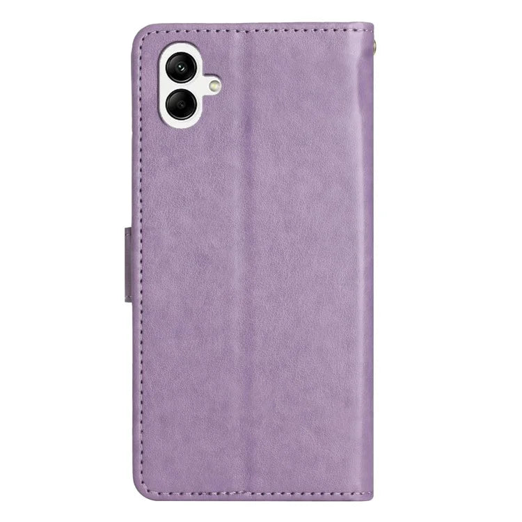 For Samsung Galaxy A05 4G Case Wallet Leather Cover with Imprinted Butterfly