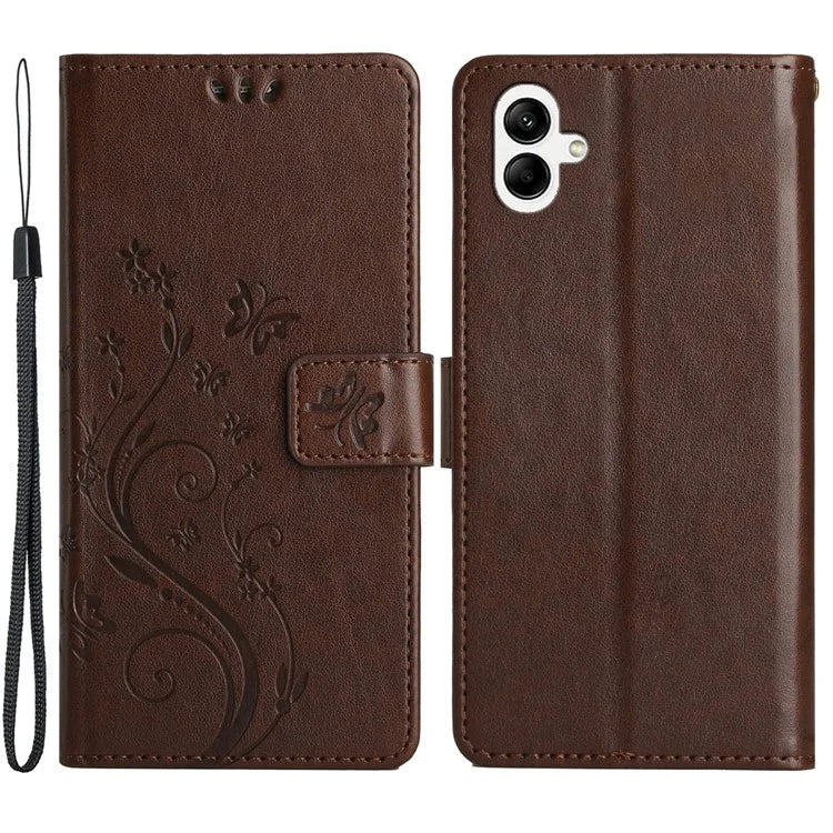 For Samsung Galaxy A05 4G Case Wallet Leather Cover with Imprinted Butterfly