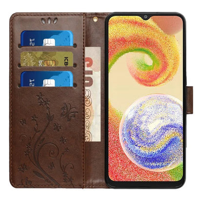 For Samsung Galaxy A05 4G Case Wallet Leather Cover with Imprinted Butterfly