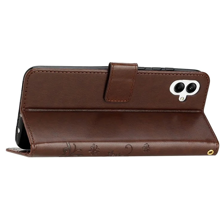 For Samsung Galaxy A05 4G Case Wallet Leather Cover with Imprinted Butterfly