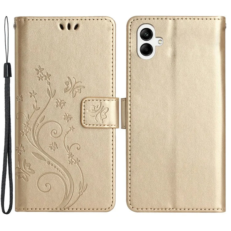 For Samsung Galaxy A05 4G Case Wallet Leather Cover with Imprinted Butterfly