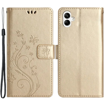For Samsung Galaxy A05 4G Case Wallet Leather Cover with Imprinted Butterfly