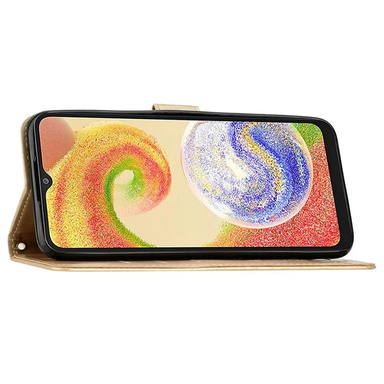 For Samsung Galaxy A05 4G Case Wallet Leather Cover with Imprinted Butterfly