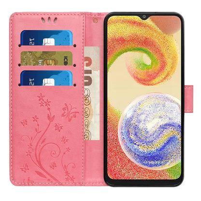 For Samsung Galaxy A05 4G Case Wallet Leather Cover with Imprinted Butterfly