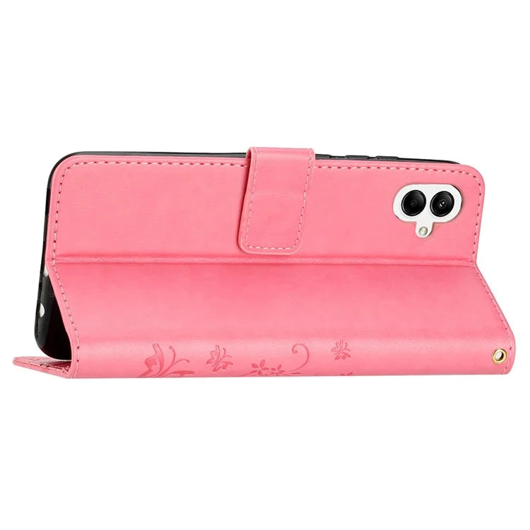 For Samsung Galaxy A05 4G Case Wallet Leather Cover with Imprinted Butterfly