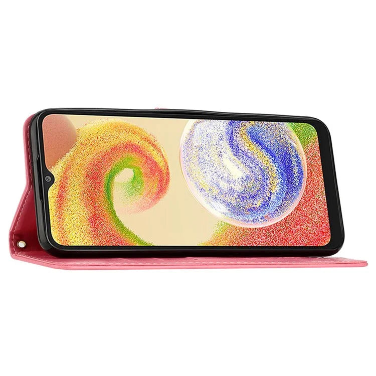 For Samsung Galaxy A05 4G Case Wallet Leather Cover with Imprinted Butterfly
