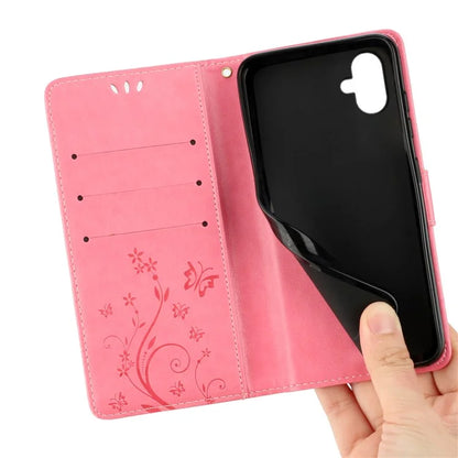For Samsung Galaxy A05 4G Case Wallet Leather Cover with Imprinted Butterfly
