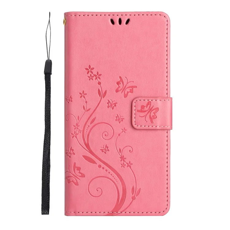 For Samsung Galaxy A05 4G Case Wallet Leather Cover with Imprinted Butterfly