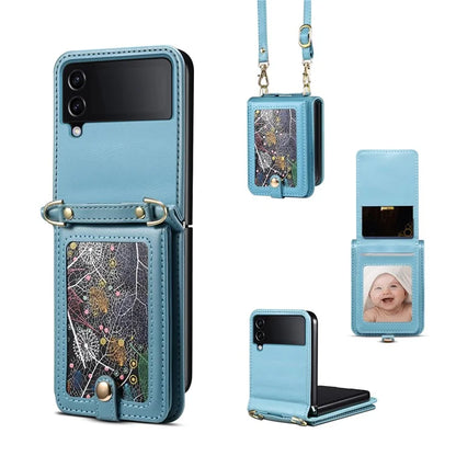 For Samsung Galaxy Z Flip3 5G Case Pattern Card Holder Phone Cover