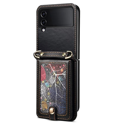 For Samsung Galaxy Z Flip3 5G Case Pattern Card Holder Phone Cover
