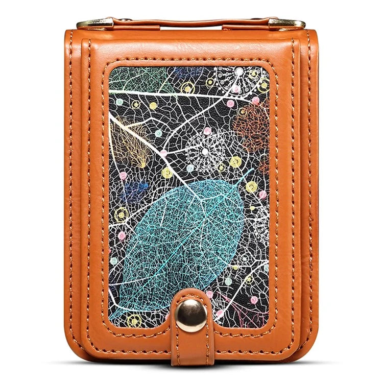 For Samsung Galaxy Z Flip5 5G Case PU Leather + PC Phone Cover with Card Holder