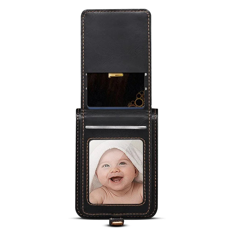 For Samsung Galaxy Z Flip5 5G Case PU Leather + PC Phone Cover with Card Holder