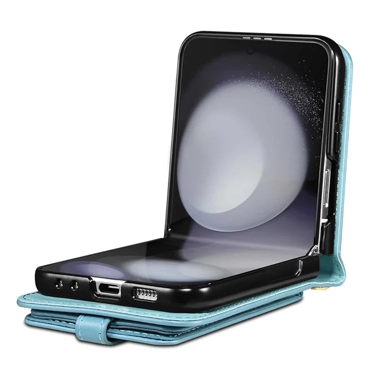 For Samsung Galaxy Z Flip5 5G Case PU Leather + PC Phone Cover with Card Holder