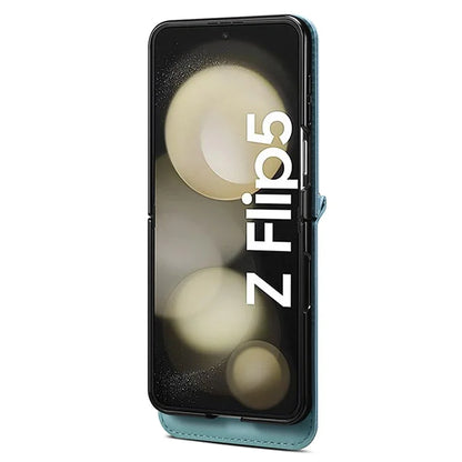 For Samsung Galaxy Z Flip5 5G Case PU Leather + PC Phone Cover with Card Holder