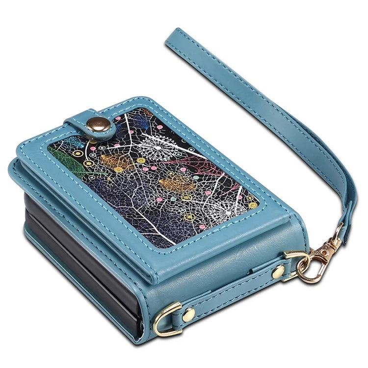 For Samsung Galaxy Z Flip5 5G Case PU Leather + PC Phone Cover with Card Holder