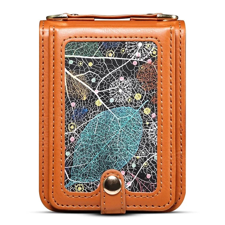 For Samsung Galaxy Z Flip4 5G Case Anti-Scratch Pattern Card Holder Phone Cover