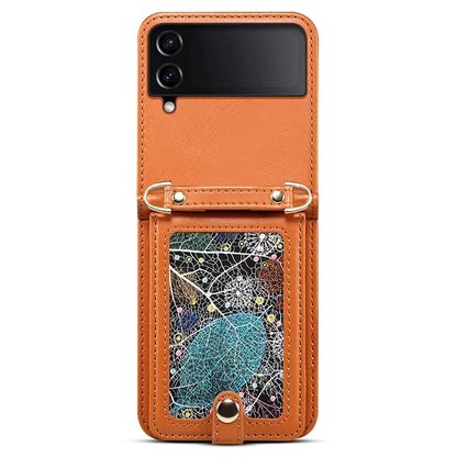 For Samsung Galaxy Z Flip4 5G Case Anti-Scratch Pattern Card Holder Phone Cover