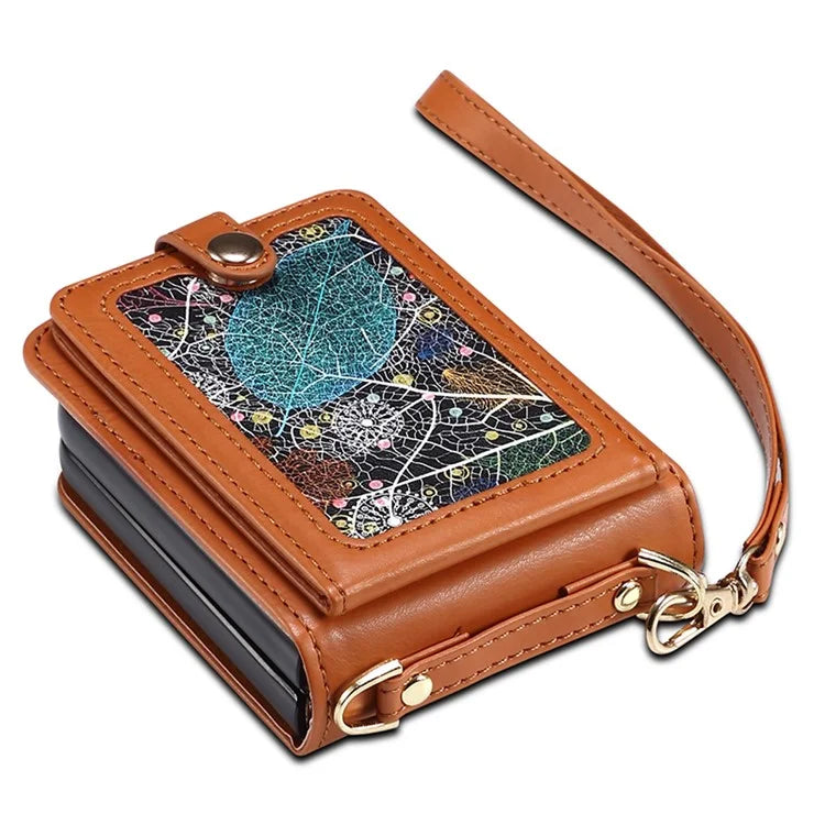 For Samsung Galaxy Z Flip4 5G Case Anti-Scratch Pattern Card Holder Phone Cover