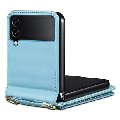 For Samsung Galaxy Z Flip4 5G Case Anti-Scratch Pattern Card Holder Phone Cover