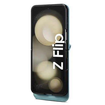 For Samsung Galaxy Z Flip4 5G Case Anti-Scratch Pattern Card Holder Phone Cover