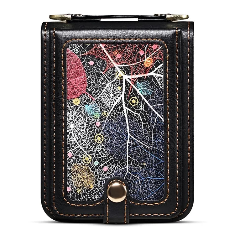 For Samsung Galaxy Z Flip4 5G Case Anti-Scratch Pattern Card Holder Phone Cover