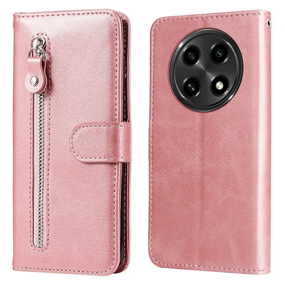 For Oppo A2 Pro 5G Case Zipper Pocket Leather Wallet Phone Cover