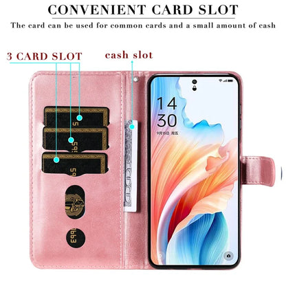 For Oppo A2 Pro 5G Case Zipper Pocket Leather Wallet Phone Cover