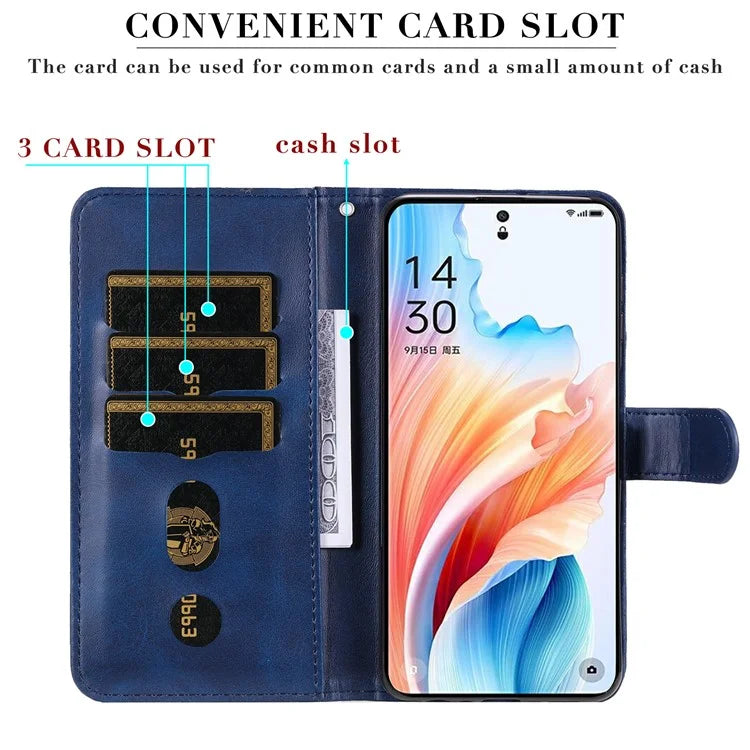 For Oppo A2 Pro 5G Case Zipper Pocket Leather Wallet Phone Cover