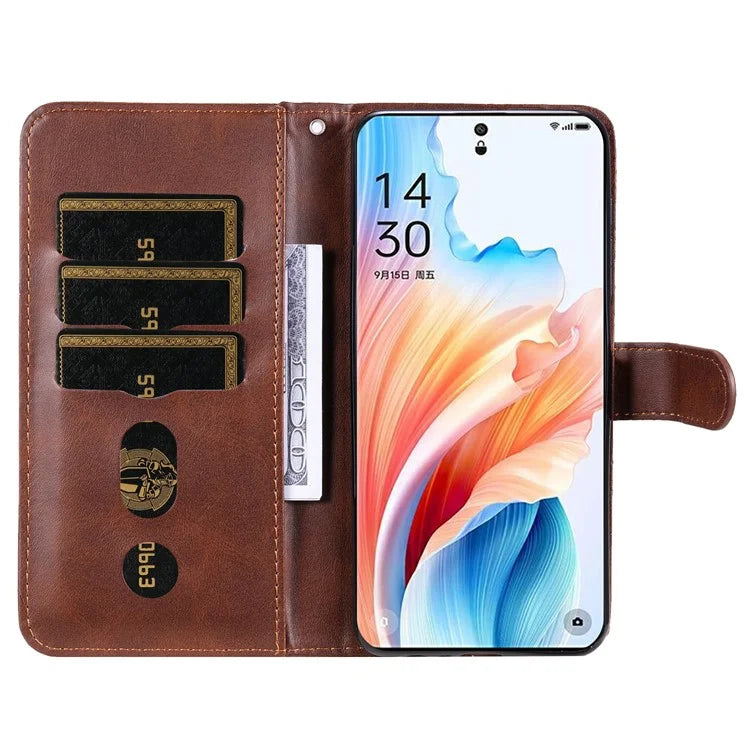 For Oppo A2 Pro 5G Case Zipper Pocket Leather Wallet Phone Cover